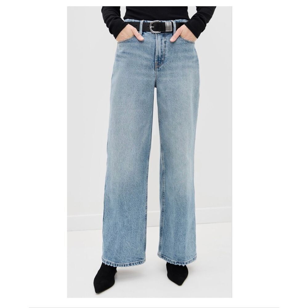 Good American Women’s Good Skate High Rise Wide Leg Indigo 756 - Picture 13 of 13